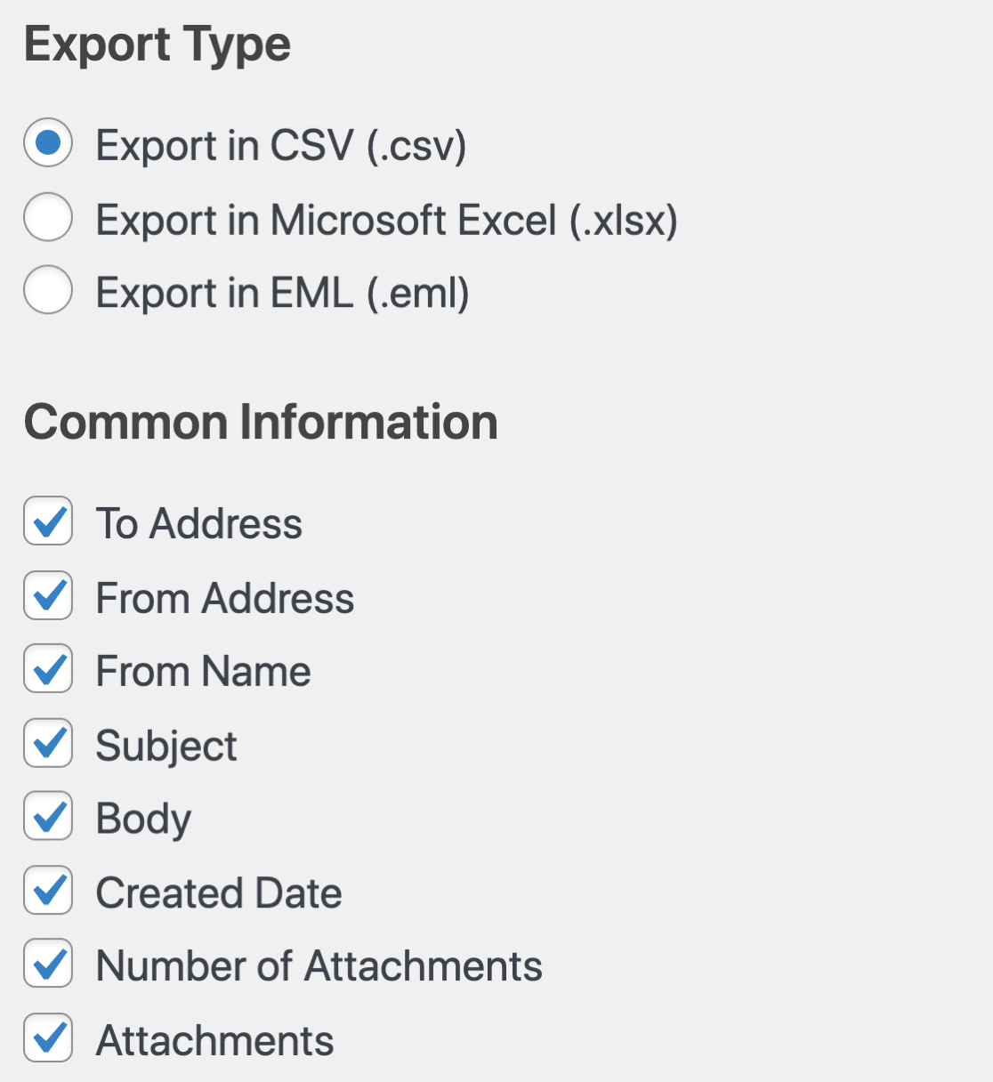 WP Mail SMTP export - informations communes