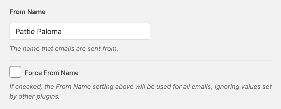 Ajuster le nom de l'expéditeur dans les paramètres SMTP de WP Mail