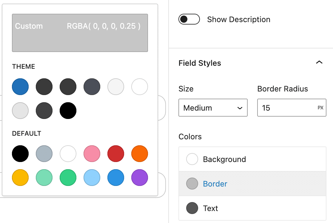 Options de style pour les formulaires WPForms
