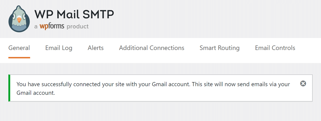 mensagem de sucesso do google-mailer
