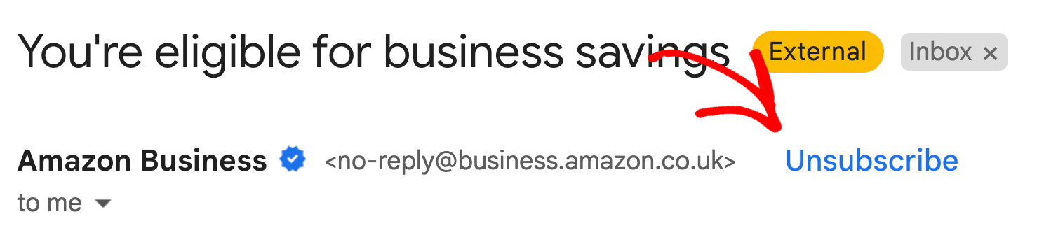 Lien de désinscription en un clic dans Gmail