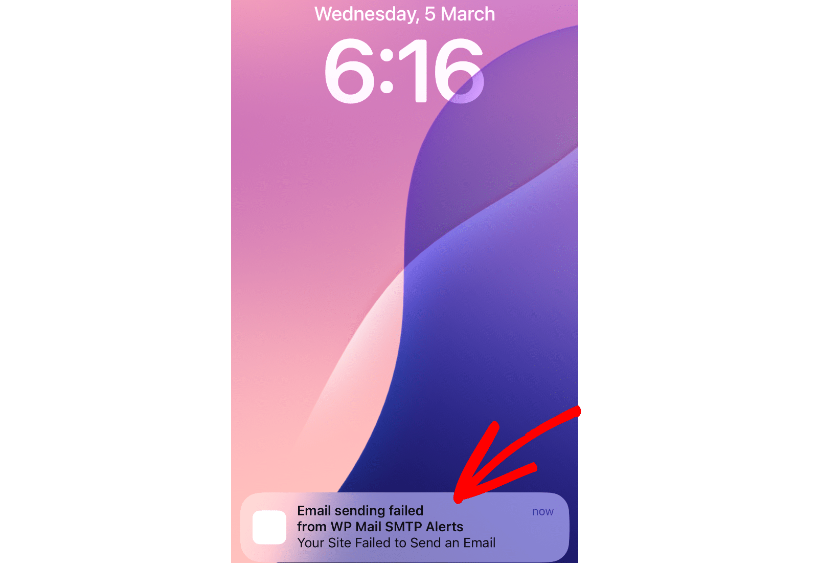 Exemple de notifications push sur iPhone